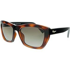 Salvatore Ferragamo 55mm Tortoise Rectangle Cat-Eye Sunglasses
